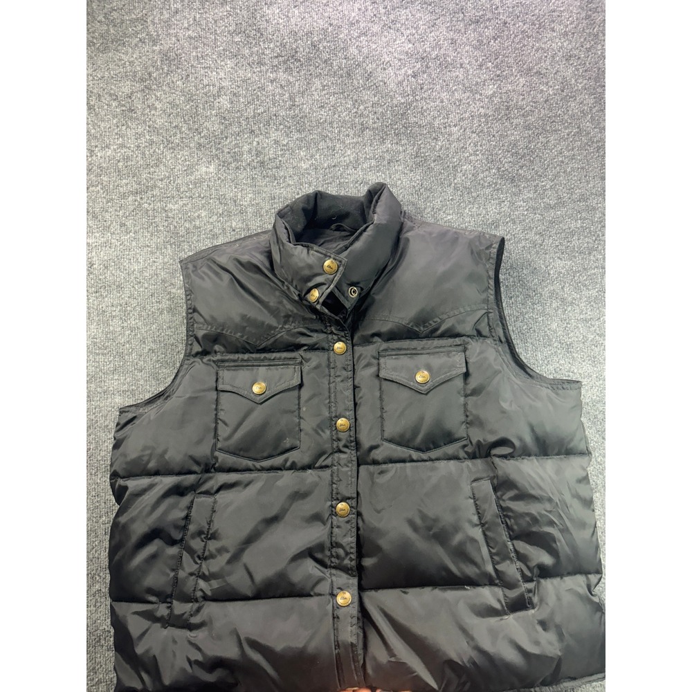Powder River Outfitters Puffer Vest Mens XL Black Down Western Quilted 58-9761